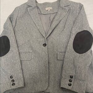 LOFT Women’ Gray Herringbone Blazer.  Size 14